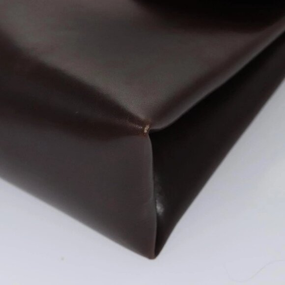 GUCCI Chain Shoulder Bag Leather Brown Gold Auth ep7469 - Picture 4 of 16